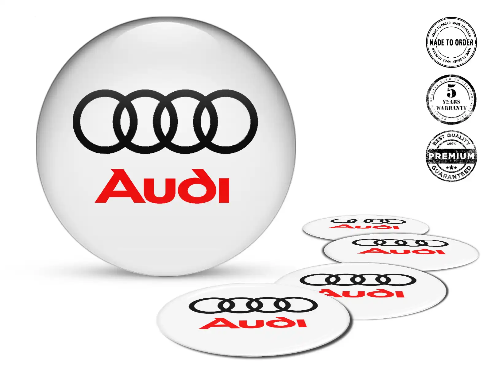 Audi Pegatina de Rueda Edición Logos de Cúpula de Lujo